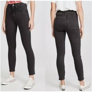 NEW GOOD AMERICAN Good Curve Yoke Skinny Jeans High Waist Black Women's 6